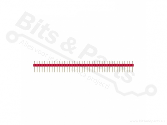 Header pins male 40 pins metal straight red